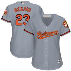 Baltimore Orioles #23 Joey Rickard Grey Road Womens Stitched MLB Jersey