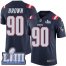 Nike New England Patriots #90 Malcom Brown Navy Blue Super Bowl LIII Bound Mens Stitched NFL Limited Rush Jersey
