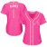 Atlanta Braves #1 Ozzie Albies Pink Fashion Womens Stitched MLB Jersey