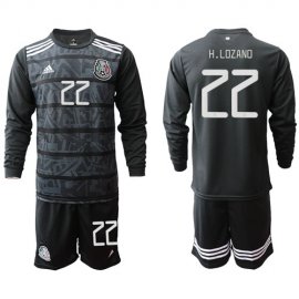 Mexico #22 H.Lozano Home Long Sleeves Soccer Country Jersey