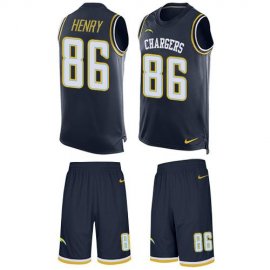 Nike Los Angeles Chargers #86 Hunter Henry Navy Blue Team Color Mens Stitched NFL Limited Tank Top Suit Jersey