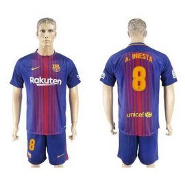 Barcelona #8 A.Iniesta Home Soccer Club Jersey