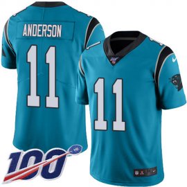 Nike Carolina Panthers #11 Robby Anderson Blue Alternate Mens Stitched NFL 100th Season Vapor Untouchable Limited Jersey
