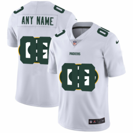 Green Bay Packers Custom White Mens Nike Team Logo Dual Overlap Limited NFL Jersey