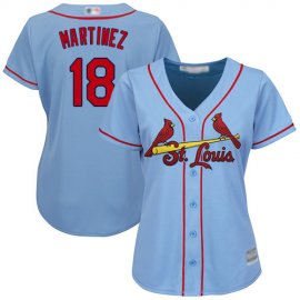 St.Louis Cardinals #18 Carlos Martinez Light Blue Alternate Womens Stitched MLB Jersey