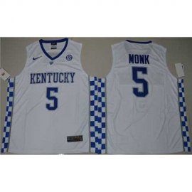 Kentucky Wildcats #5 Malik Monk White Basketball Elite Stitched NCAA Jersey