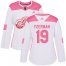 Adidas Detroit Red Wings #19 Steve Yzerman White/Pink Authentic Fashion Womens Stitched NHL Jersey