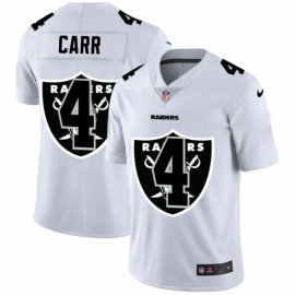 Las Vegas Raiders #4 Derek Carr White Mens Nike Team Logo Dual Overlap Limited NFL Jersey