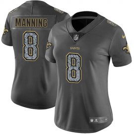 Nike New Orleans Saints #8 Archie Manning Gray Static Womens Stitched NFL Vapor Untouchable Limited Jersey