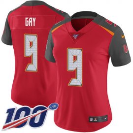 Nike Tampa Bay Buccaneers #9 Matt Gay Red Team Color Womens Stitched NFL 100th Season Vapor Untouchable Limited Jersey