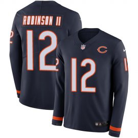 Nike Chicago Bears #12 Allen Robinson II Navy Blue Team Color Mens Stitched NFL Limited Therma Long Sleeve Jersey