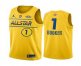 Mens 2021 All-Star #1 Devin Booker Yellow Western Conference Stitched NBA Jersey