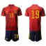 Spain #19 Diego Costa Home Soccer Country Jersey