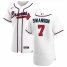 Atlanta Braves #7 Dansby Swanson Mens Nike White Home 2020 Authentic Player MLB Jersey