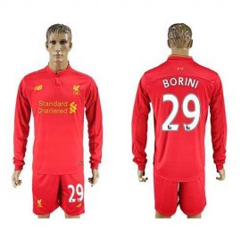 Liverpool #29 Borini Home Long Sleeves Soccer Club Jersey
