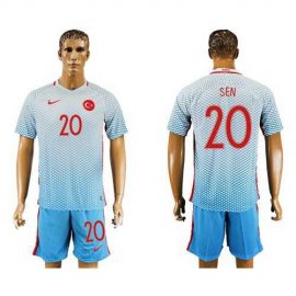 Turkey #20 Sen Away Soccer Country Jersey