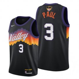 Nike Phoenix Suns #3 Chris Paul Mens 2021 NBA Finals Bound City Edition Jersey Black Mens