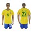 Brazil #22 Coutinho Home Soccer Country Jersey