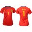 Womens Spain #1 De Gea Red Home Soccer Country Jersey