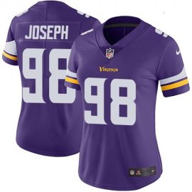 Nike Minnesota Vikings #98 Linval Joseph Purple Team Color Womens Stitched NFL Vapor Untouchable Limited Jersey
