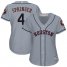 Houston Astros #4 George Springer Grey Road Womens Stitched MLB Jersey