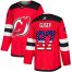 Adidas New Jersey Devils #97 Nikita Gusev Red Home Authentic USA Flag Stitched NHL Jersey