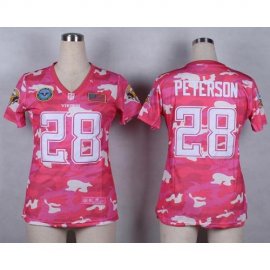 Nike Minnesota Vikings #28 Adrian Peterson Pink Womens Stitched NFL Elite Camo Fashion Jersey