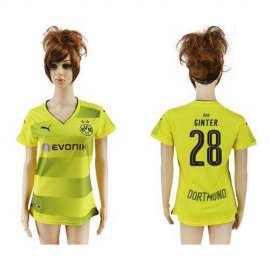 Womens Dortmund #28 Ginter Home Soccer Club Jersey
