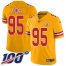 Nike Kansas City Chiefs #95 Chris Jones Gold Mens Stitched NFL Limited Inverted Legend 100th Season Jersey