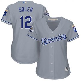 Kansas City Royals #12 Jorge Soler Grey Road Womens Stitched MLB Jersey