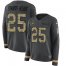 Nike Kansas City Chiefs #25 Clyde Edwards-Helaire Anthracite Salute to Service Womens Stitched NFL Limited Therma Long Sleeve Jersey