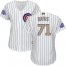 Chicago Cubs #71 Wade Davis White(Blue Strip) 2017 Gold Program Cool Base Womens Stitched MLB Jersey