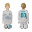 Real Madrid Personalized Home Long Sleeves Kid Soccer Club Jersey