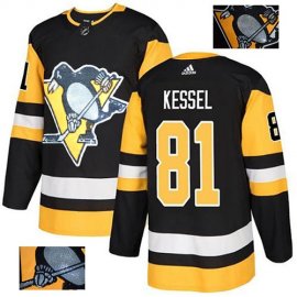 Adidas Pittsburgh Penguins #81 Phil Kessel Black Home Authentic Fashion Gold Stitched NHL Jersey