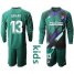 Atletico Madrid #13 Oblak Green Goalkeeper Long Sleeves Kid Soccer Club Jersey