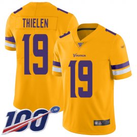 Nike Minnesota Vikings #19 Adam Thielen Gold Youth Stitched NFL Limited Inverted Legend 100th Season Jersey