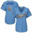 Kansas City Royals #4 Alex Gordon Light Blue Womens 2015 World Series Champions Gold Program Cool Base Stitched MLB Jersey