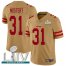Nike San Francisco 49ers #31 Raheem Mostert Gold Super Bowl LIV 2020 Mens Stitched NFL Limited Inverted Legend Jersey