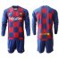 Barcelona Blank Home Long Sleeves Soccer Club Jersey