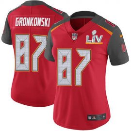 Nike Tampa Bay Buccaneers #87 Rob Gronkowski Red Team Color Womens Super Bowl LV Bound Stitched NFL Vapor Untouchable Limited Jersey