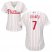 Philadelphia Phillies #7 Maikel Franco White(Red Strip) Home Womens Stitched MLB Jersey