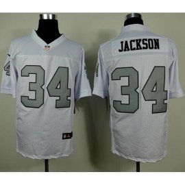 Nike Las Vegas Raiders #34 Bo Jackson White Silver No. Mens Stitched NFL Elite Jersey