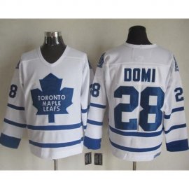 Toronto Maple Leafs #28 Tie Domi White CCM Throwback Stitched NHL Jersey