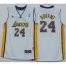 Kids Los Angeles Lakers 24 Kobe Bryant White Revolution 30 Swingman NBA Jerseys Cheap