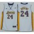 Kids Los Angeles Lakers 24 Kobe Bryant White Revolution 30 Swingman NBA Jerseys Cheap