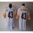 Nike Pittsburgh Steelers #43 Troy Polamalu White With C Patch Mens Stitched NFL Elite Jersey