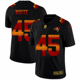 Tampa Bay Buccaneers #45 Devin White Mens Black Nike Red Orange Stripe Vapor Limited NFL Jersey