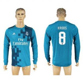 Real Madrid #8 Kroos Sec Away Long Sleeves Soccer Club Jersey