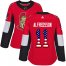Adidas Ottawa Senators #11 Daniel Alfredsson Red Home Authentic USA Flag Womens Stitched NHL Jersey