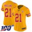 Nike Kansas City Chiefs #21 Bashaud Breeland Gold Womens Stitched NFL Limited Inverted Legend 100th Season Jersey